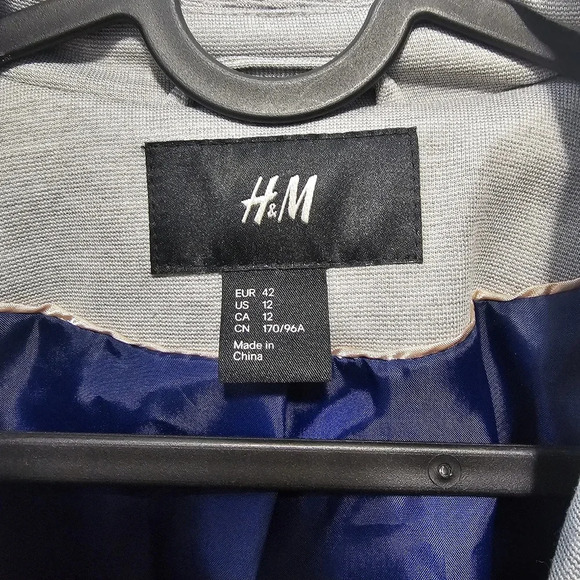 H&M Womens Light Gray Blazer Size US12 - Picture 4 of 8